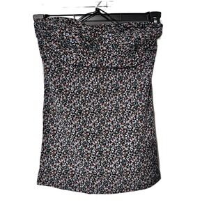 Element Live Learn Grow Strapless Tube Top Bustier Built-In Bra Boning Floral L